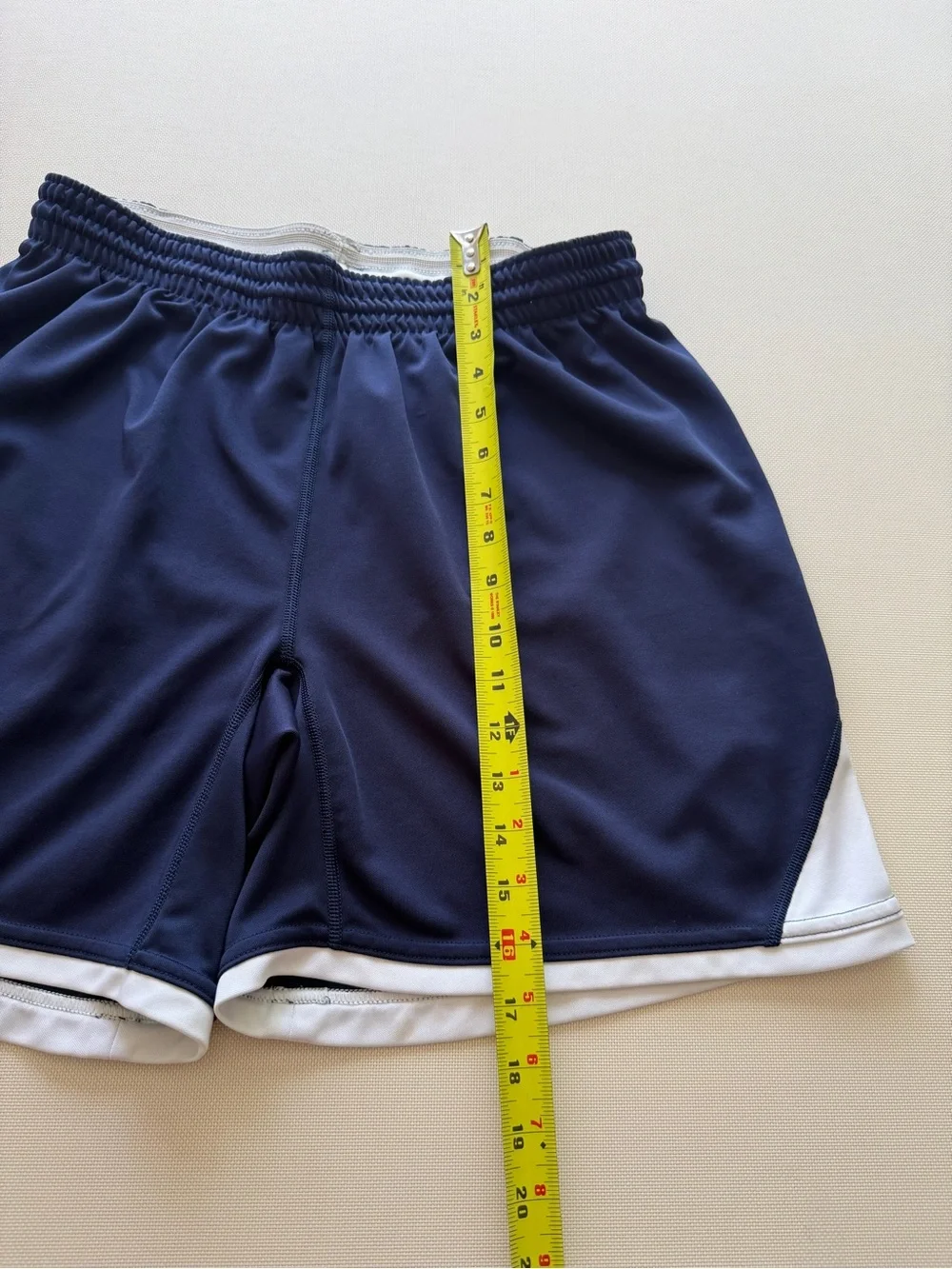 Nike Dri-Fit Navy Athletic Shorts with White Accents size L